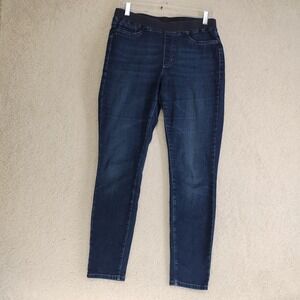 Cambio Jeans Womens 10 Dark Blue Pull On Elastic Waist Stretch Skinny